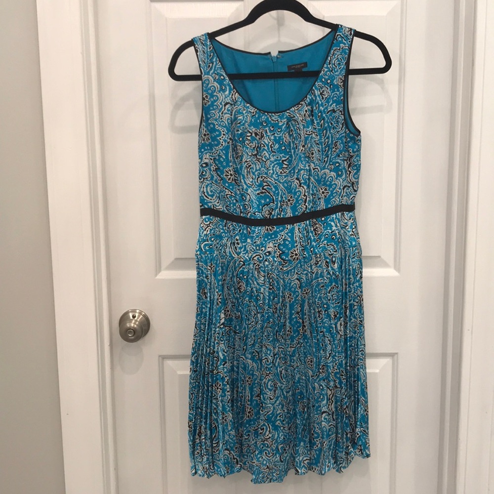 Ann Taylor pleated skirt tank dress